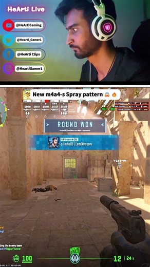 😱New trick m4a4-s Spray 😱 #cs2 #csgo #counterstrike #newtrick #hearti #heartigaming