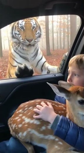 Tiger Chases Baby Deer Into Our Car! 😱🦌 | Unbelievable Wildlife Encounter