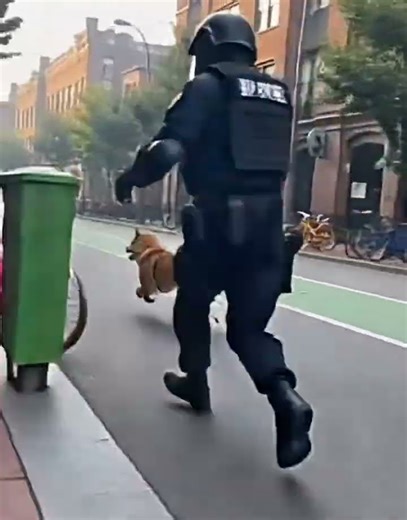 Dog running away from S.W.A.T #ai #funny #animals