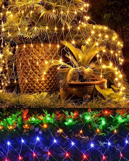 Outdoor Christmas Net LED Curtain Solar Light