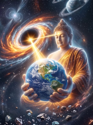 Cosmic Buddha Saves Earth from a Black Hole – Divine Protection