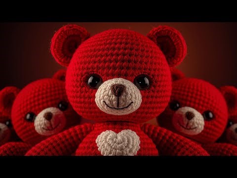 DIY Crochet Teddy Bear ❤️ | Easy Amigurumi Red Bear with Heart (Step by Step)