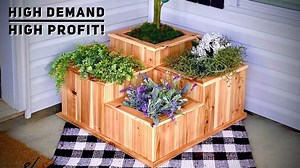 Multi-Tiered Picket Planter- Low-Cost High Profit - Make Money Woodworking