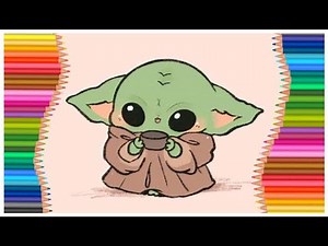 How to draw cute Baby Yoda | Star Wars | Easy DIY
