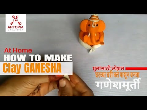 How to make Clay Ganesha Ganpati Idol for kids easy | Baby Ganesha with Play Doh | Ganesh Festival