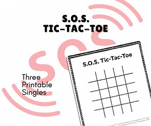 S.O.S. Tic-Tac-Toe Printable