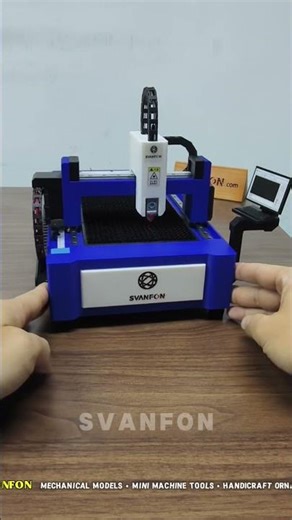 Dynamic Mini Fiber Laser Cutter Model -Miniature Mechanical Replica,Industrial Desktop Decor Svanfon