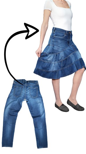 583K views · 9K reactions | How to transform old jeans into a style skirt easily Miarti 淋✂️ | Miarti - Wiederverwendung | Facebook