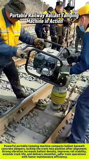 Portable Railway Ballast Tamping Machine in Action