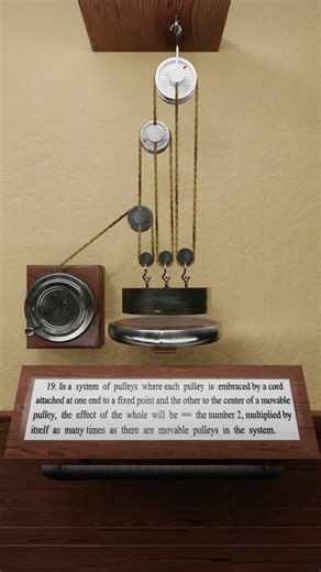 Mechanical Movement 19: Exponential Pulley Cascade #507MechanicalMovements #BlenderAnimation #pulley