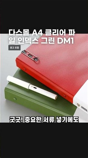 다스몰 A4 클리어 파일 인덱스 그린 DM1