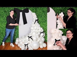 Easy Black Velvet Bow Organic Balloon Garland