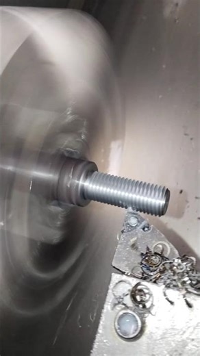 pin threading cutting on cnc | #cnc #cncmachine #shorts