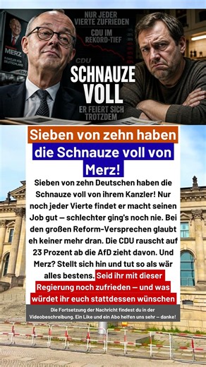 Das halbe Land ist sauer auf Merz — und der tut so als wär alles bestens! #deutschland