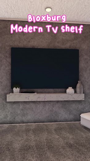 Modern TV shelf in bloxburg!📺 #bloxburg #bloxburgbuilds #bloxburgbuildhacks #roblox #foryou #fyp #viral