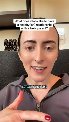 Torie | Therapist + Coach on Instagram: "Here’s what it looks like to have a healthy(ish) relationship with a toxic parent. Craving more support and community as you navigate your complicated family situation? Check out the Confident Boundaries Membership- the online community I built specifically for adults with a parent who has (suspected or diagnosed) borderline, narcissistic, or histrionic personality disorder. The link to learn more is in my bio. #cyclebreaker #emotionallyimmatureparents #t