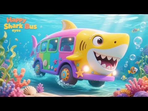 Baby Sharks on the Bus 🚍🦈 | Nursery Rhymes & Kids Songs