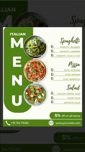 Restaurant Menu Flyer Design Tutorial | Social Media Poster Design. #illustrator#flyerdesign#shorts