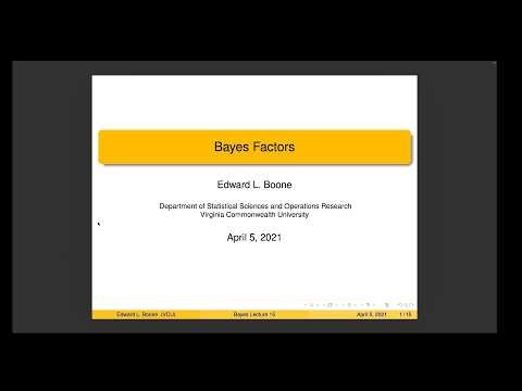 Bayesian Statistics - Bayes Factors - Part 2
