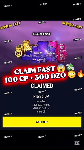 CLAIM NOW 🔥 300 DZO + CP FREE | Redeem FAST 🚨 | #drivezoneonline #redeemcode #dzo #shorts