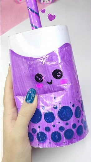 easy DIY boba paper squishy - how to make squishy - fati craft world