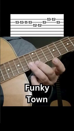 Funky Town Riff Easy Guitar Tutorial