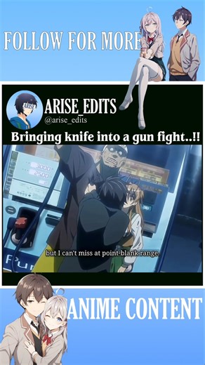 He brings Knife into a gun fight | High School of Dead..#anime #cyborg #animeedits #foryou