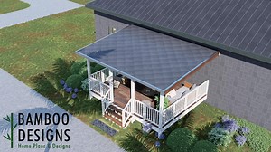 Meridian 16x20 Covered Deck Plan – Freestanding Porch Design | DIY Patio Roof Deck With Railings & Steps | Outdoor Living PDF - Etsy