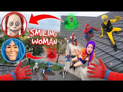 7 SPIDERMAN Vs SMILING WOMAN REAL LIFE ESCAPE 623.0 | Horror Parkour Pov Short by Kpop Demon Hunter