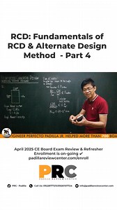 Part 4 of Fundamentals of RCD & Alternate Design Method in preparation for the Civil Engineering Board Exam on April 2025 #civilengineer #prc #padillareviewcenter #boardexam2025 #reinforcedconcretedesign #workingstressdesign | PRC - Padilla Review Center