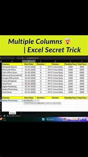 One VLOOKUP = Multiple Columns 🤯 | Excel Secret Trick