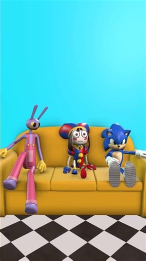 Sonic was shocked 😱 #3danimation #pomni