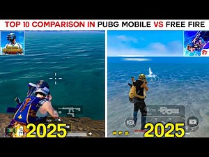 TOP 10 COMPARISON IN PUBG MOBILE VS FREE FIRE 2025 || PUBG MOBILE VS FREE FIRE GRAPHICS