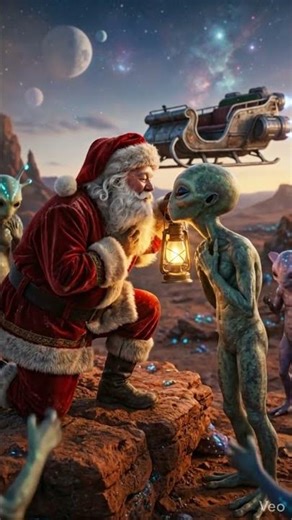 🎅 Santa Shares Christmas Gifts with Aliens on a Distant Planet | Ultra-Realistic Cinematic