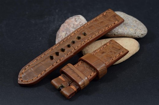 Handmade Genuine Crocodile Skin Watch Strap Brown Havana 20/20-120/75 Mm (264) - Etsy