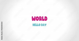 world hello day animation video, ideal for world hello day celebration