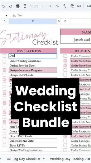 Ultimate Wedding Checklist Template for Planning your Wedding Day, Itinerary, Vendors, Song List