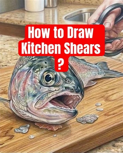 How to Draw Kitchen Shears | Easy Step-by-Step Drawing #jeedrawing #drawingpractice