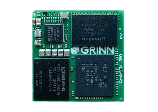 Grinn GenioSoM-360 MediaTek Genio 360P LGA system-on-module enables Edge AI in space-constrained applications - CNX Software