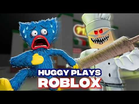 HUGGY WUGGY Escape Papa Pizza's Pizzeria! SCARY OBBY Roblox