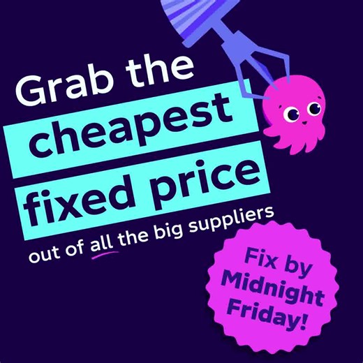 133K views | Fix by midnight Friday How do you know you've the cheapest fixed tariff? We know, because we’ve checked every dual-fuel fixed price on the market from all the big guys this morning, compared to a typical home. Check https://octo.ps/fix to verify. | Octopus Energy | Facebook