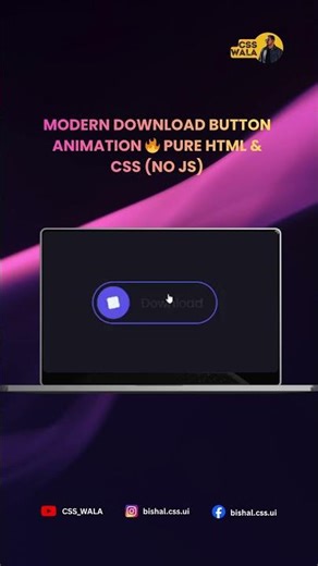 Modern Download Button Animation 🔥 Pure HTML & CSS (No JS) #css #html #webdesign #cssanimation