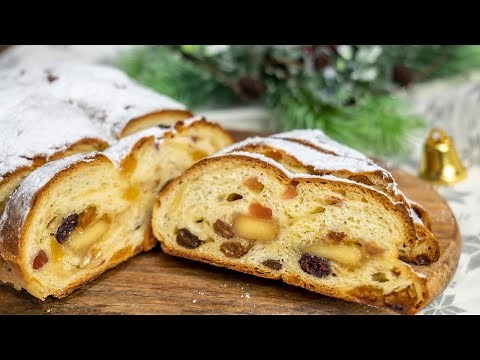Traditional Stollen Recipe, full of fruits and marzipan for a merry Christmas