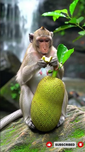 ASMR Monkey Eating – Crunchy, Juicy & Adorable! 🎧🐵