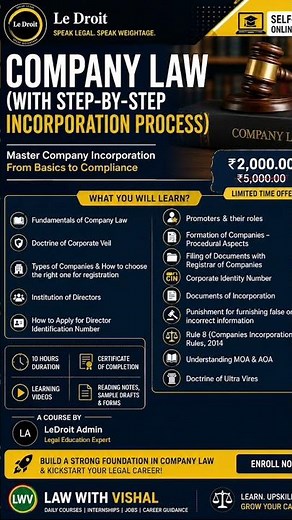 Company Law Course (Step-by-Step Incorporation Process) | Certificate Included ⚖️