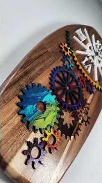 Building a Custom Clock with Engraved Wood & Paint Pour Art Inlays
