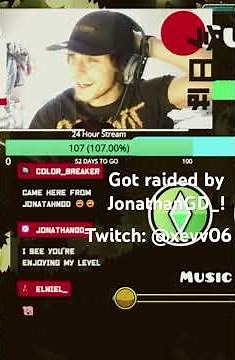 JonathanGD raided a small streamer playing his level Future Funk! #geometrydash #gd #gaming