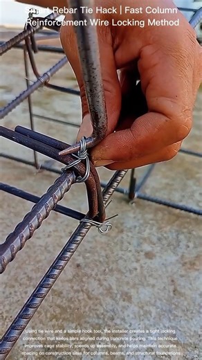 Smart Rebar Tie Hack | Fast Column Reinforcement Wire Locking Method