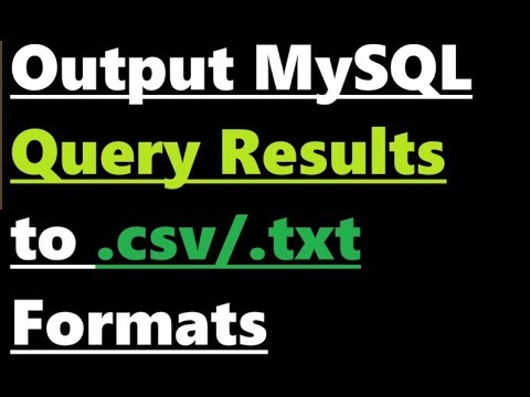 Output MySQL query results to csv format