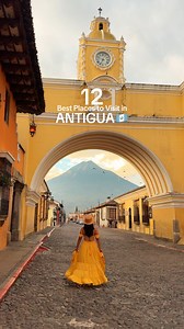 12 Must Visit Places in Antigua, Guatemala⤵️⁠ ⁠ Antigua is a charming colonial city surrounded by volcanoes, known for its cobblestone streets, colorful architecture, and rich history. A UNESCO World Heritage Site, it’s a cultural gem perfect for exploring ruins, local markets, and vibrant traditions.⁠ ⁠ 1. 𝐈𝐠𝐥𝐞𝐬𝐢𝐚 𝐝𝐞 𝐥𝐚 𝐌𝐞𝐫𝐜𝐞𝐝 - One of the most beautiful churches in Guatemala. Don’t forget to climb up the roof top for amazing views.⁠ ⁠ 2. 𝐑𝐮𝐢𝐧𝐬 𝐨𝐟 𝐒𝐚𝐧 ⁠𝐉𝐨𝐬𝐞 𝐂𝐚𝐭